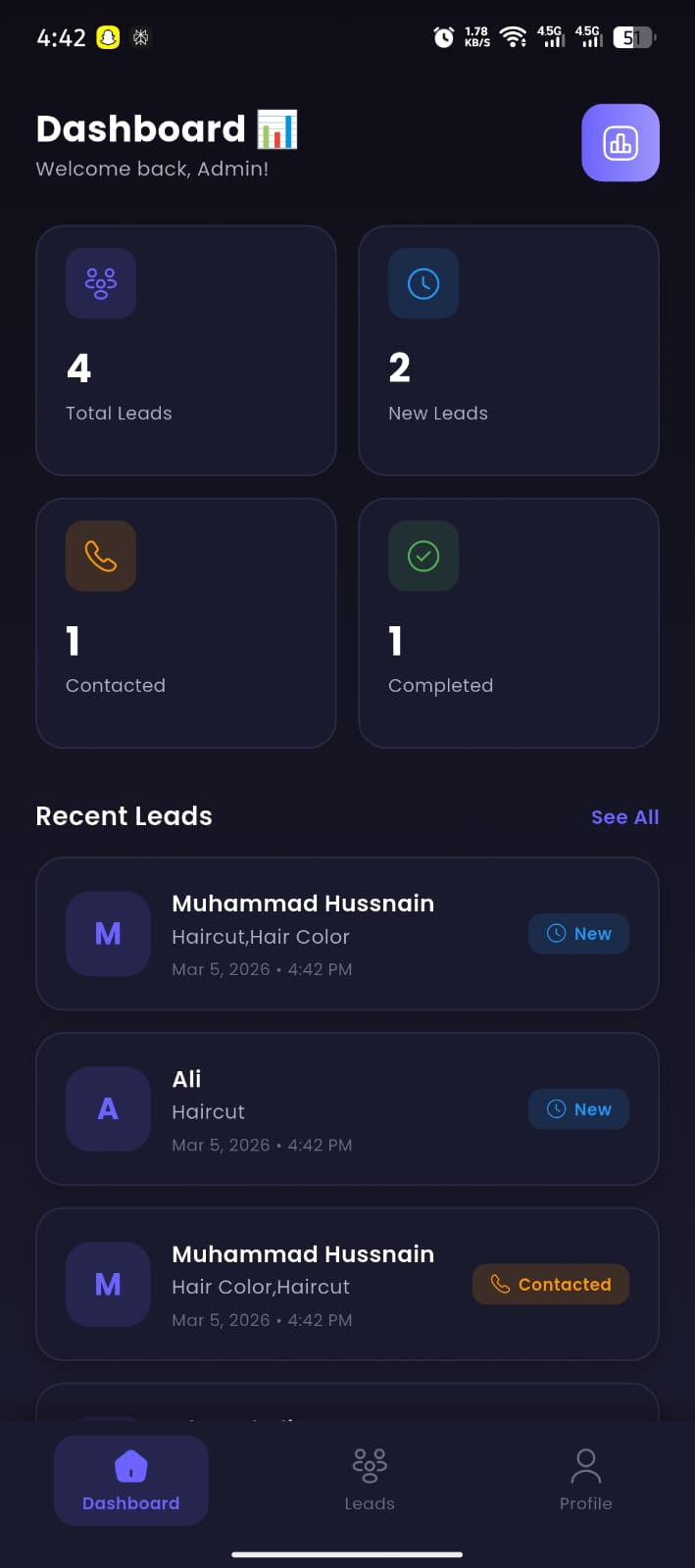 AutoLead App Screen 2