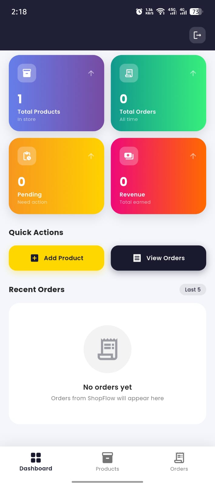 ShopFlow Screen 1